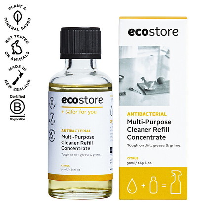 ecostore リフィルコンセントレート マルチクリーナー シトラス 50mL エコストア お風呂用洗剤 プラスチックフリー 濃縮クリーナー 10倍濃縮 ガラスボトル入り