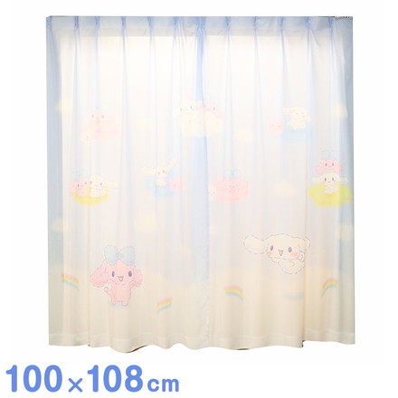 MORIPiLO サンリオ レースカーテン 幅100x108cm丈 2枚組 シナモロール (絵羽柄