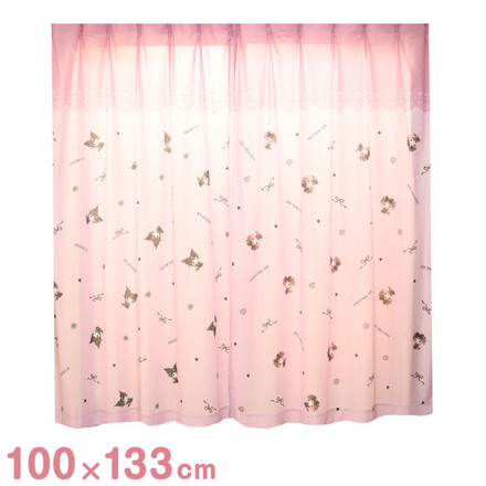 MORIPiLO サンリオ レースカーテン 幅100x133cm丈 2枚組 マイメロディ クロミ 真夜中のメロクロ