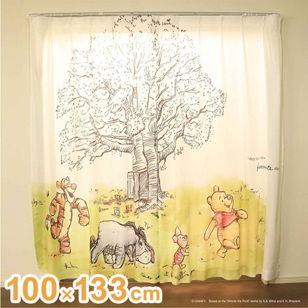 MORIPiLO ディズニー レースカーテン 幅100x133cm丈 2枚組 くまのプーさん