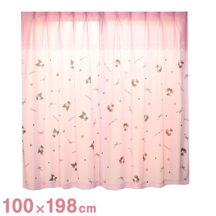 MORIPiLO サンリオ レースカーテン 幅100x198cm丈 2枚組 マイメロディ クロミ 真夜中のメロクロ