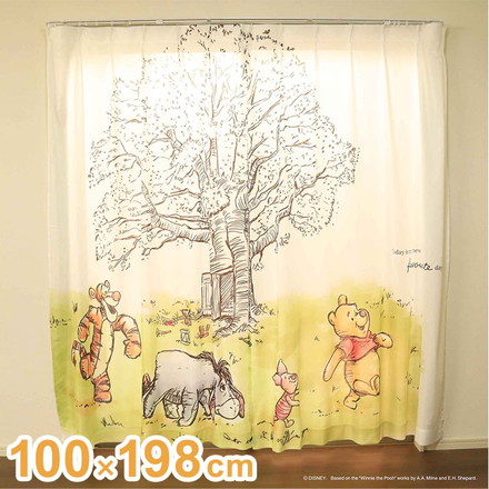 MORIPiLO ディズニー レースカーテン 幅100x198cm丈 2枚組 くまのプーさん