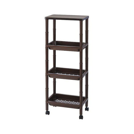 不動技研 ウッドテーブルワゴン ブラウン F2503 サイド ワゴン