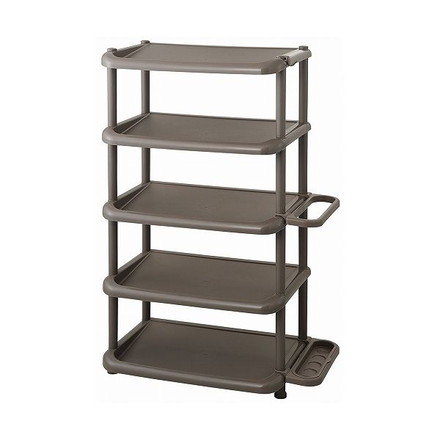 吉川国工業所 Like-it 靴収納ラック シューズストレージ ワイド 5段 ブラウン 219264