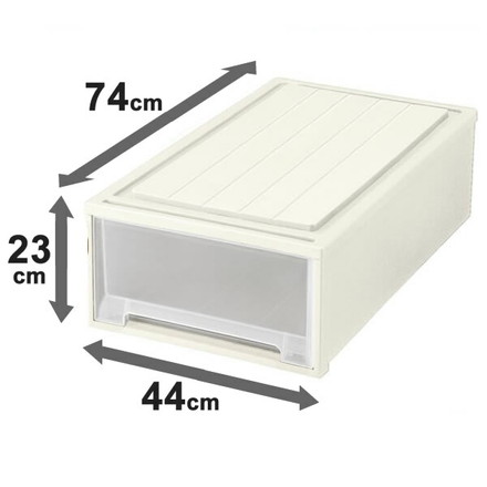 天馬 押入れ収納 ビュートケース ワイド 幅44×奥行74×高さ23cm カプチーノ 引き出し 衣装ケース プラスチック