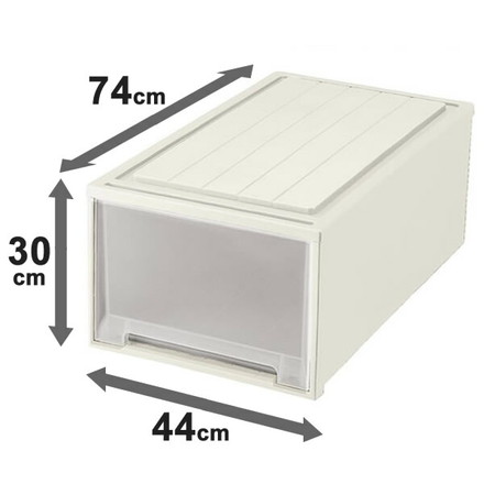 天馬 押入れ収納 ビュートケース ワイド 幅44×奥行74×高さ30cm カプチーノ 引き出し 衣装ケース プラスチック