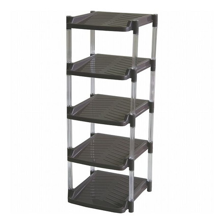 平和工業 クリスタルシューズラック 5段 ブラウン