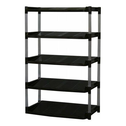 平和工業 クリスタルシューズラック ワイド5段 グレイ約10足分!スリッパラックとしても