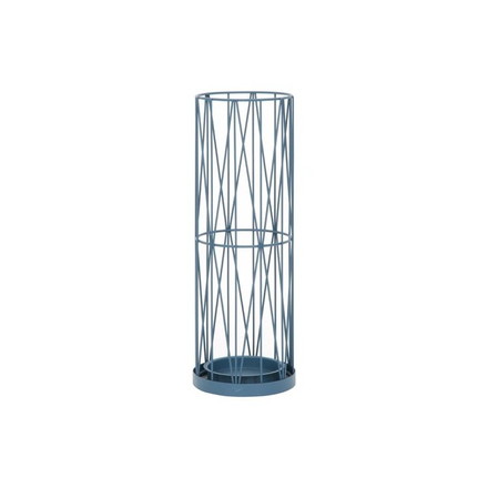 不二貿易 ウィル ワイヤーアンブレラスタンド ブルー 傘入れ かさたて 水受け トレー付き 円柱 スリム おしゃれ