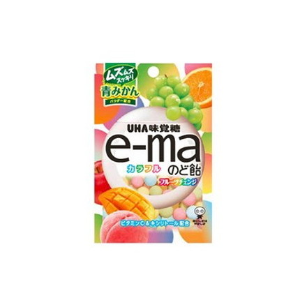 UHA味覚糖 UHAピピン e-maのど飴 カラフルフルーツチェンジ 28g x10 10個セット