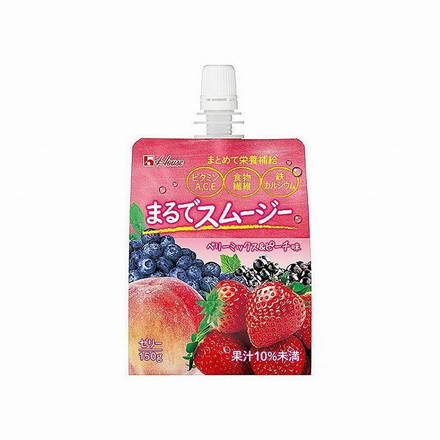 【単品6個セット】 ハウスまるでスムージー ベリーミックス&ピーチ味 150gx6 まとめ買い まとめ売り お徳用 大容量 セット販売