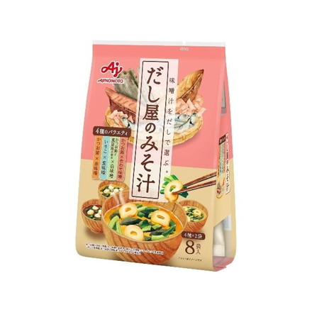 【単品10個セット】 味の素 だし屋のみそ汁4種バラエティセット8袋 75.4g