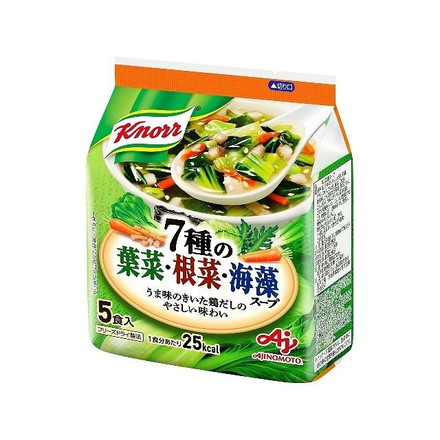 【単品10個セット】 味の素 クノール 7種の葉菜根菜海藻スープ5食入 34.5gx10 まとめ買い まとめ売り お徳用 大容量 セット販売