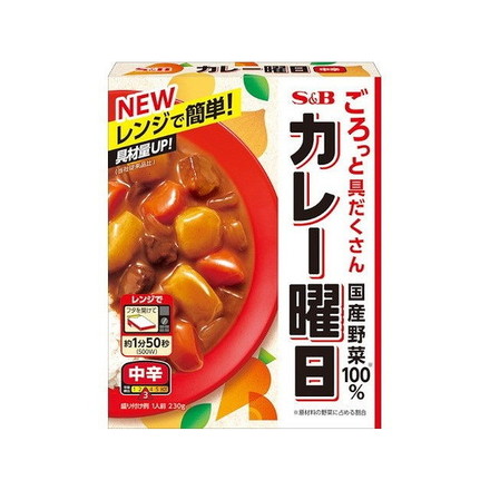【5個セット】 S&B カレー曜日 中辛 230g x5 まとめ買い まとめ売り お徳用 大容量 セット販売