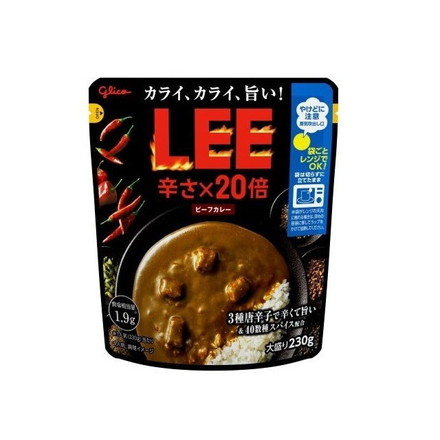 【単品5個セット】 江崎グリコ ビーフカレーLEE大盛辛さ20倍 230g