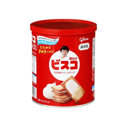 【単品10個セット】 江崎グリコ ビスコ 保存缶 30枚