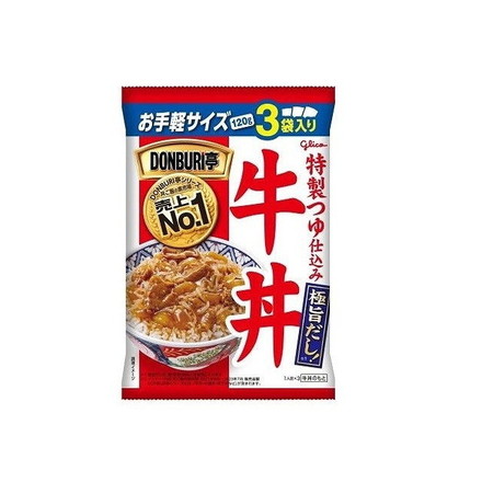 【10個セット】 グリコ DONBURI亭3食パック牛丼 120gx3 x10