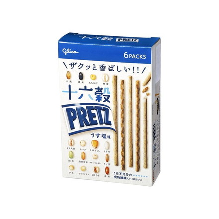 【単品5個セット】 グリコ 十六穀プリッツ うす塩味 60g