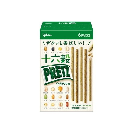 【単品5個セット】 グリコ 十六穀プリッツ やきのり味 60g