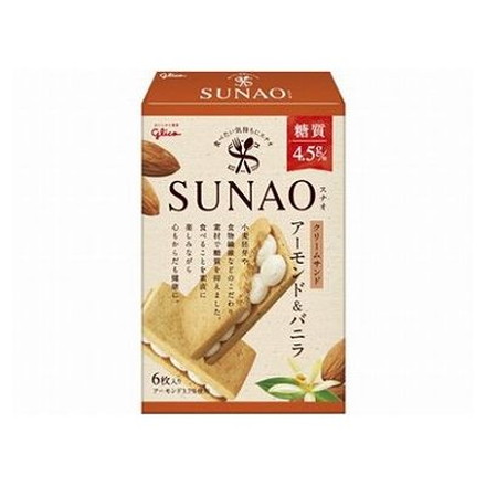 【7個セット】 グリコ SUNAO クリームサンド アーモンド&バニラ 6枚 x7
