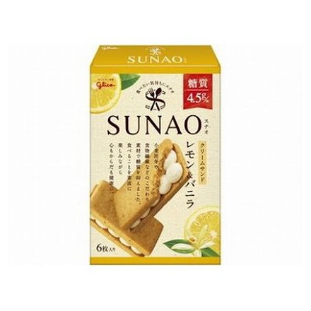 【7個セット】 グリコ SUNAO クリームサンド レモン&バニラ 6枚 x7