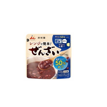 【単品5個セット】 井村屋 レンジ糖質カロリ50%オフぜんざい 140g