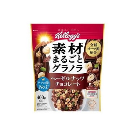 【6個セット】 日本ケロッグ 素材グラノラヘーゼルナッツチョコ 400g x6