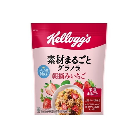 【単品6個セット】 ケロッグ まるごとグラノラ朝摘みいちご 400g