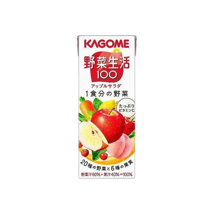 【12個セット】 カゴメ 野菜生活100アップルサラダ 紙 200ml x12 セット まとめ売り セット販売 お徳用 おまとめ品