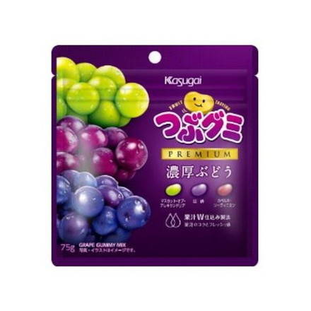 【10個セット】 春日井製菓 つぶグミ Premium 濃厚ぶどう 75g x10 まとめ買い まとめ売り お徳用 大容量 セット販売