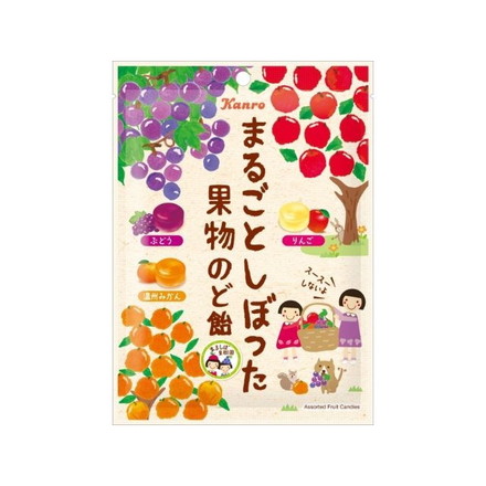 【単品6個セット】 カンロ まるごとしぼった果物のど飴 80g