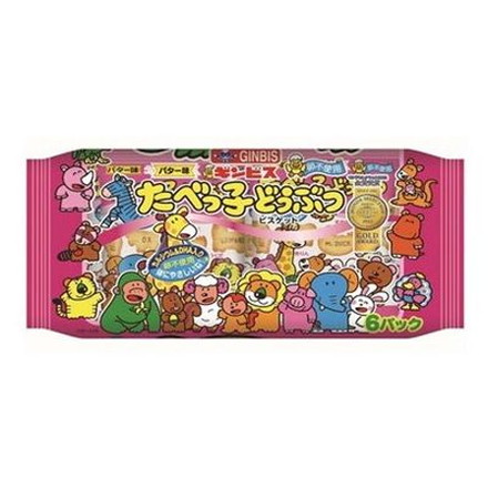 【12個セット】 ギンビス たべっ子どうぶつバター味 6P 138g x12