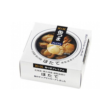 【まとめ買い】 K&K 缶つま 北海道・噴火湾産ほたて燻製油漬 F3号缶 x6個セット 食品 まとめ セット セット買い 業務用