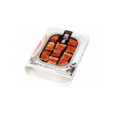 【まとめ買い】 K&K 缶つまレストラン 厚切りベーコン ブラックペッパー味 105g x6個セット 食品 まとめ セット セット買い 業務用