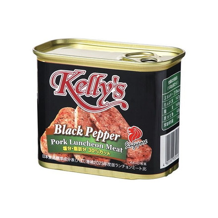 【単品24個セット】 Kelly's ランチョンミート ブラックペッパー 340gx24 まとめ買い まとめ売り お徳用 大容量 セット販売