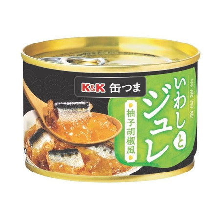 【単品24個セット】 K&K 缶つま 北海道産いわしとジュレ柚子胡椒風 150g