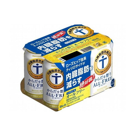 【4個セット】 サントリー からだを想う オールフリー 6缶パック 350x6 x4コ