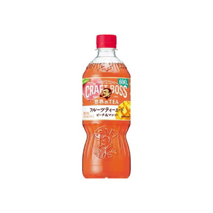 【単品24個セット】 サントリー クラフトボス 世界のTEA フルーツティーエード ピーチ&マンゴー 600ml