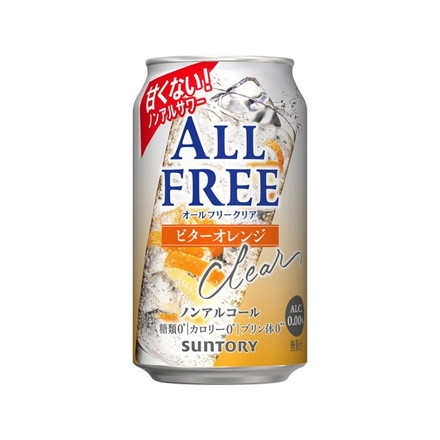 【単品24個セット】 サントリー オールフリークリア ビターオレンジ缶 350ml