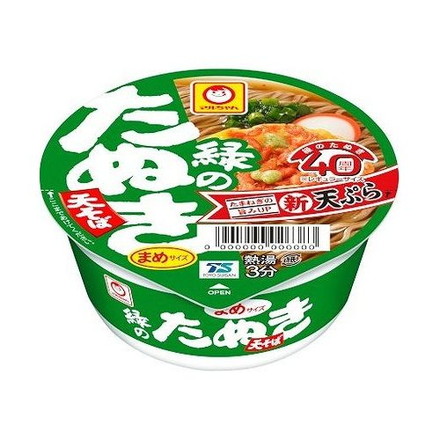 【12個セット】 マルちゃん 緑の豆たぬき 天そば 東 カップ 45g x12コ