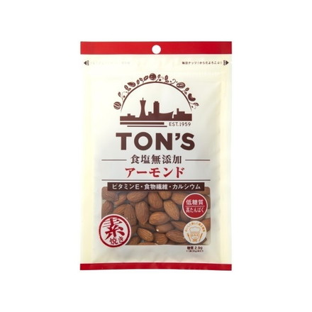 【単品10個セット】 東洋ナッツ食品 食塩無添加アーモンド 90g