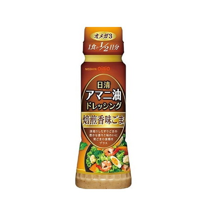 【単品12個セット】 日清オイリオ アマニ油ドレッシング 焙煎香味ごま 160mlx12 まとめ買い まとめ売り お徳用 大容量 セット販売