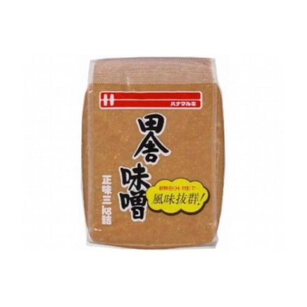 【まとめ買い】 ハナマルキ(株) ハナマルキ 田舎味噌 3Kg x4個セット まとめ セット まとめ販売 業務用 備蓄