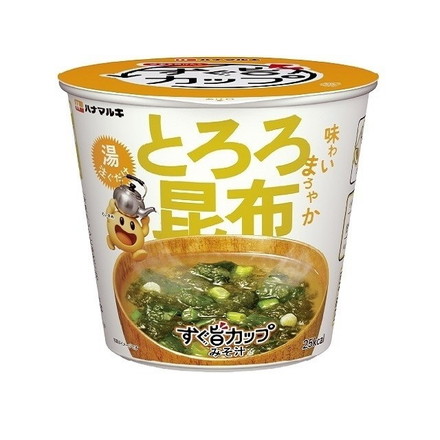 【単品6個セット】 ハナマルキ すぐ旨カップみそ汁とろろ昆布 8g