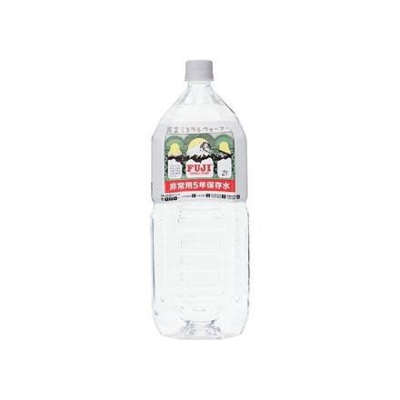 【単品6個セット】 富士 ミネラルウォーター5年保存 ペット 2L