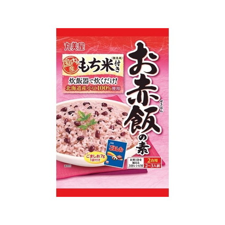 【単品8個セット】 丸美屋 もち米付き お赤飯の素 袋入 392g