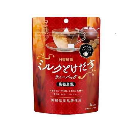 【6個セット】 日東紅茶 ミルクとけだすティーバッグ 黒糖烏龍 9.5gX4