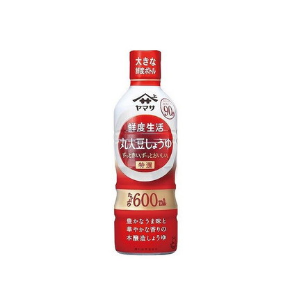 【12個セット】 ヤマサ 鮮度生活 特選丸大豆しょうゆ 鮮度ボトル 600ml x12 まとめ売り セット販売 お徳用 おまとめ品