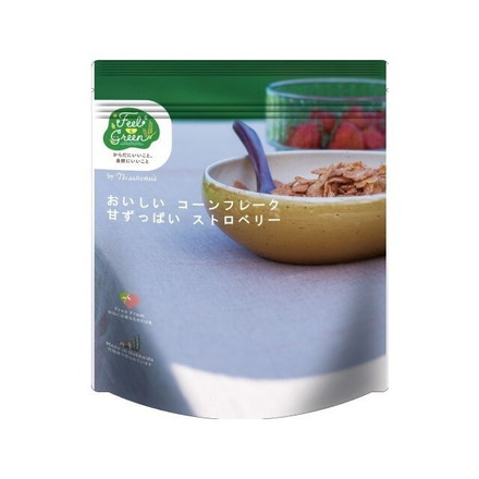 【単品4個セット】 日食 Feel&Greenおいしいコーンフレーク 甘ずっぱいストロベリー 140g