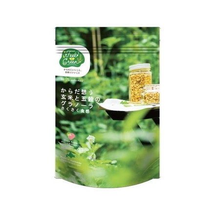 【単品4個セット】 日食 Feel&Green 玄米と五穀のグラノーラ 160g
